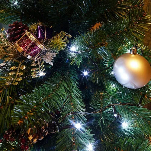 Гирлянда светодиодная "Твинкл Лайт" 15м 120LED бел. 6.9Вт 220-240В IP20 с контроллером 8 режимов провод ПВХ темн. зел. Neon-Night 303-055 фото 3