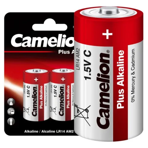 Элемент питания алкалиновый C/LR14 1.5В Plus Alkaline LR14-BP2 BL-2 (блист.2шт) Camelion 1653 фото 4