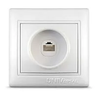 Розетка телефонная 1-м СП Севиль 4P4C 3А IP20 бел. UNIVersal С0034