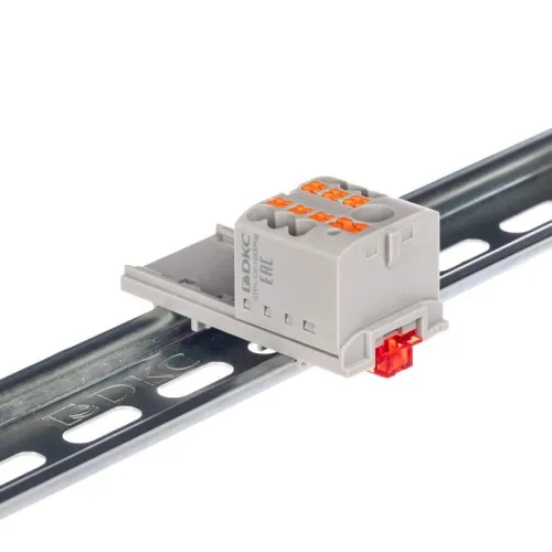 Блок распределительный зажим push-in 1 ввод 6кв.мм 6 точек подключения 2.5кв.мм сер. DKC DTP1-106-104SPUG фото 3