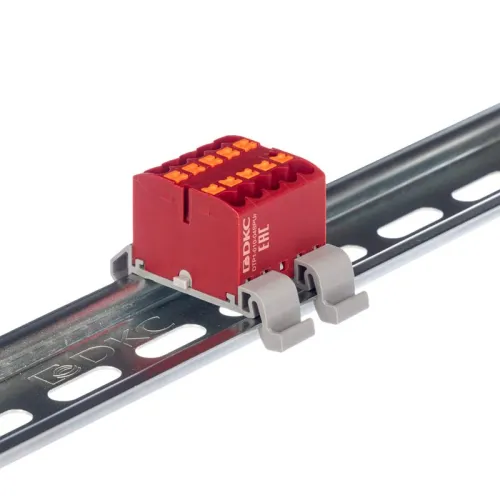 Блок распределительный зажим push-in 10 точек подключения 2.5кв.мм красн. DKC DTP1-010-04SPUR фото 3