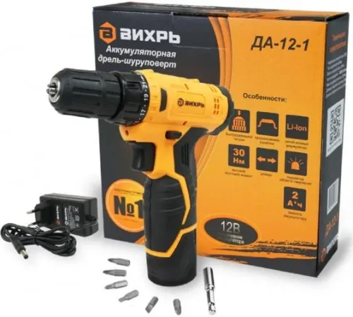 Дрель-шуруповерт аккумуляторная ДА-12-1 Вихрь 72/14/11 фото 3
