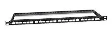 Патч-панель модульная 19дюйм 0.5U 24 порта для неэкранир. модулей высокой плотности с задн. кабельн. организатором (без модулей) Cabeus 9662c