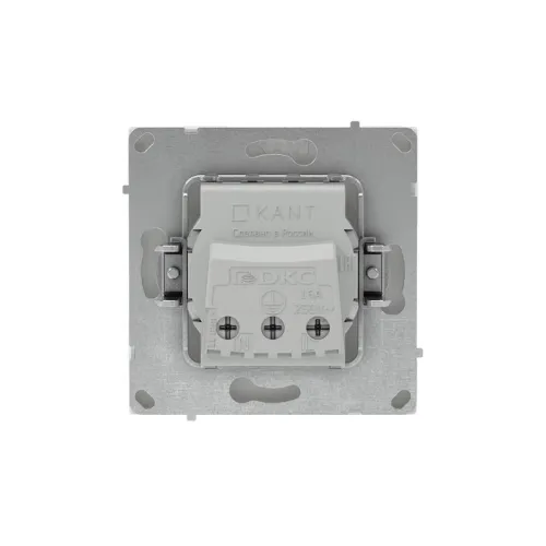 Розетка силовая KANT 2P+E без шторки бел. песок DKC 7010033 фото 3