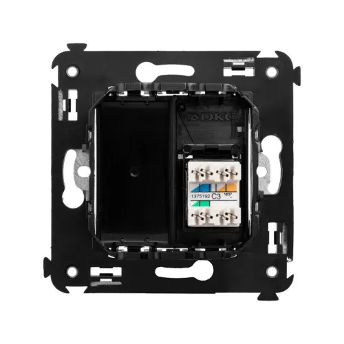 Розетка телефонная 1-м СП Avanti "Черный квадрат" RJ12 DKC 4402313 фото 5