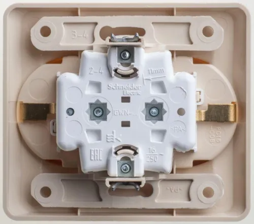 Розетка 2-м СП Этюд 16А IP20 250В с заземл. без защ. шторок крем. SE PC16-007K фото 3