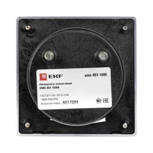 Амперметр аналоговый AM-A801 на панель 80х80 кругл. вырез 1000А трансф. подкл. EKF am-a801-1000/ama-801-1000 фото 4