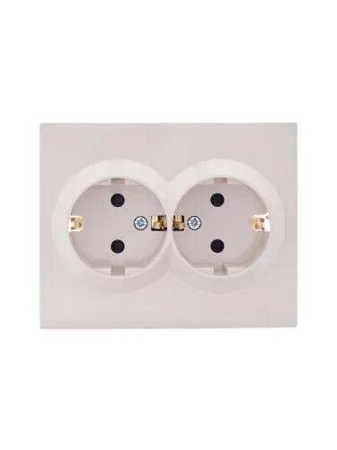 Розетка 2-м СП VESNA с заземл. со шторками ПБТ кремов. LEZARD 742-0300-178B фото 5
