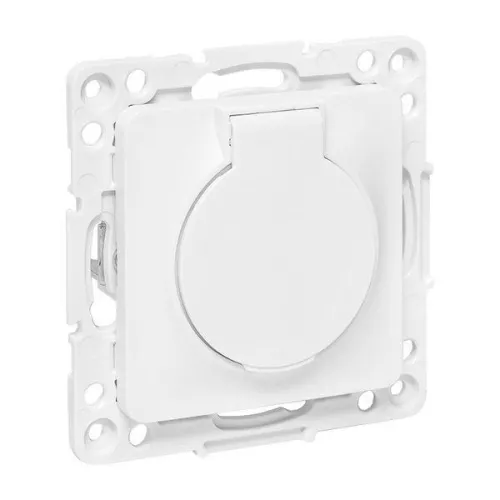 Розетка 1-м СП Стокгольм 16А IP44 с заземл. защ. шторки с крышкой механизм бел. PROxima EKF EYR16-028-10-44 фото 4