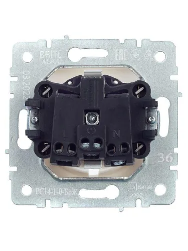 Розетка BRITE РС14-1-0-БрЖ 16А с заземл. защ. шторки механизм жемчуж. IEK BR-R14-16-K36 фото 7