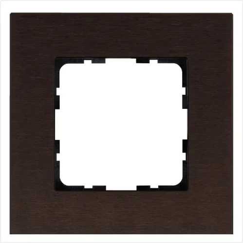 Рамка 1-м G-Metal метал. алюм. корич. Brown Jasmart G1001AZ