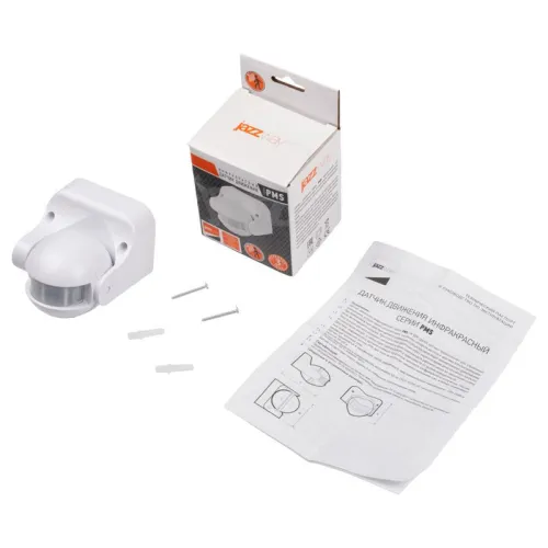 Датчик движения PMS-IR 009 1200Вт 180град. 12м IP44 WH JazzWay 5012912 фото 7