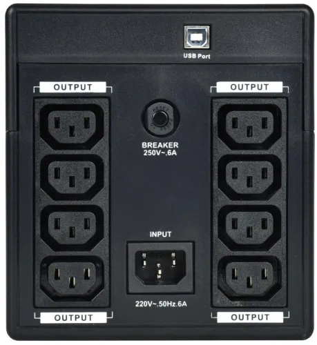 Источник бесперебойного питания ELECTRA ET 1.2кВ.А/720Вт с АКБ 2х7А.ч USB ITK EET-1200VA-1-002 фото 2