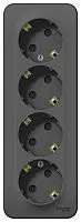 Розетка 4-м ОП Blanca 16А IP20 250В с заземл. защ. шторки с изолир. пластиной антрацит SE BLNRA011416