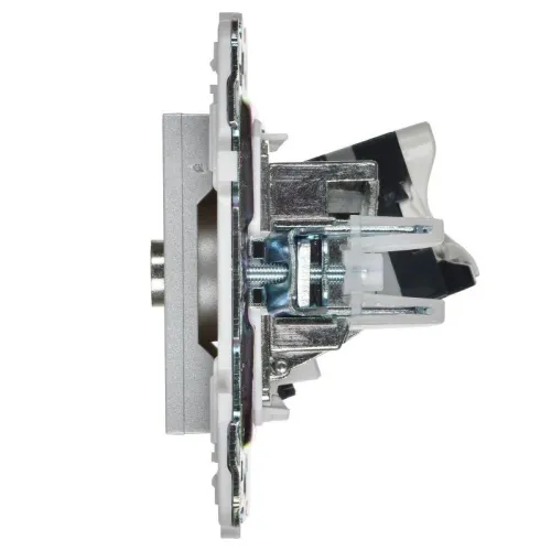 Розетка двойная TV+RJ45 кат.5E SKANDY SK-A14S серебр. IEK SK-AK20-1-K23 фото 4