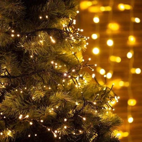 Гирлянда светодиодная "Кластер LED" 3м 288LED тепл. бел. 14Вт IP20 провод ПВХ темн. зел. Neon-Night 303-626 фото 4