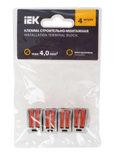 Клемма строительно-монтажная СМК 222-412 (уп.4шт) IEK UKZ-004-412 фото 5