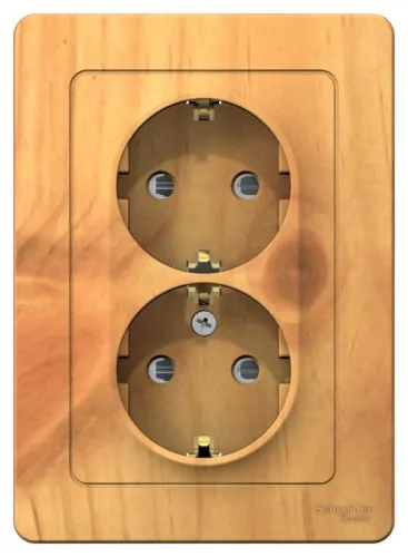 Розетка 2-м СП Blanca 16А IP20 250В с заземл. защ. шторки ясень SE BLNRS001125 фото 2