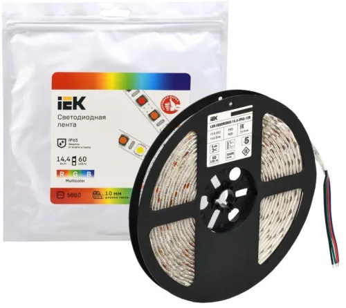 Лента светодиодная LED LSR-5050RGB60-14.4-IP65-12В (уп.5м) IEK LSR2-3-060-65-3-05 фото 2