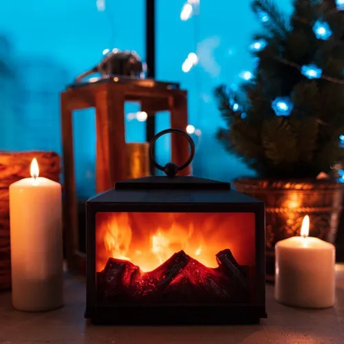 Камин светодиодный "Сканди" 18х9х16см эффект живого огня элементы питания 3хC (не в компл.) Neon-Night 511-033 фото 7