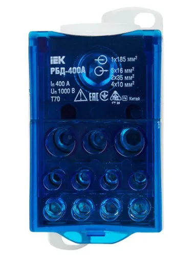 Блок распределительный на DIN-рейку РБД-400А IEK RBD-400 фото 3