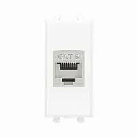 Розетка компьютерная 1мод. Avanti "Белое облако" RJ45 кат.6 без шторок экранир. модульная механизм DKC 4400791