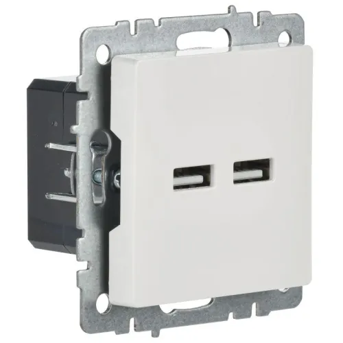 Розетка BRITE USB A+A 3.1А РЮ10-1-БрБ механизм бел. IEK BR-U21-D31-K01 фото 5