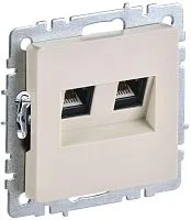 Розетка компьютерная двойн. СП RJ45 кат.6 BRITE РК11-2-БрКр механизм беж. IEK BR-K20-2-K10