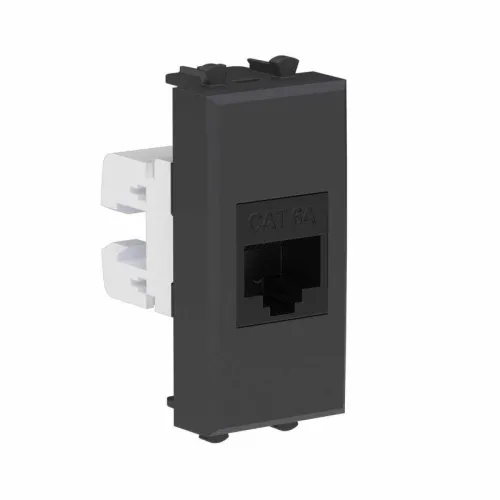 Розетка компьютерная 1мод. Avanti "Черный матовый" RJ45 кат.6A без шторок модульная механизм DKC 4412671 фото 4