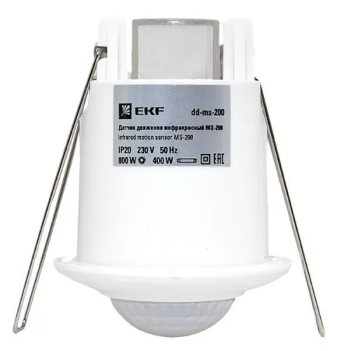 Датчик движения (ИК) MS-200 встраив. 800Вт 360град. до 6м IP20 EKF dd-ms-200 фото 5