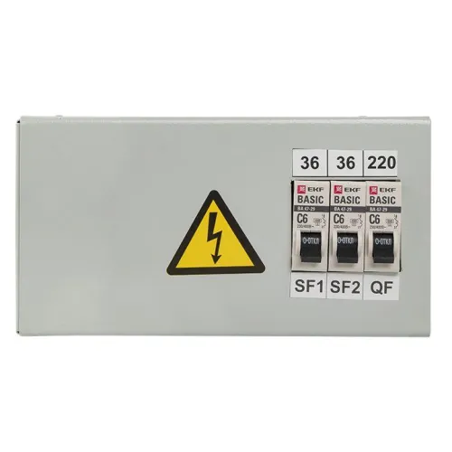 Ящик с понижающим трансформатором ЯТП 0.25 220/36В (3 авт. выкл.) Basic EKF yatp0.25-220/36v-3a фото 4