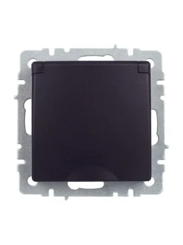 Розетка BRITE РСбш10-3-44-БрЧ 16А IP44 с заземл. защ. шторки с крышкой механизм черн. IEK BR-R16-16-44-K02 фото 5