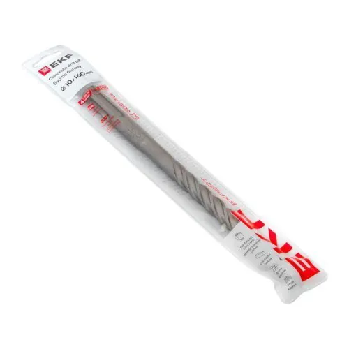 Бур по бетону SDS-plus 10х160мм 4 резца 4S спираль Expert EKF db-10-160-4x4 фото 3