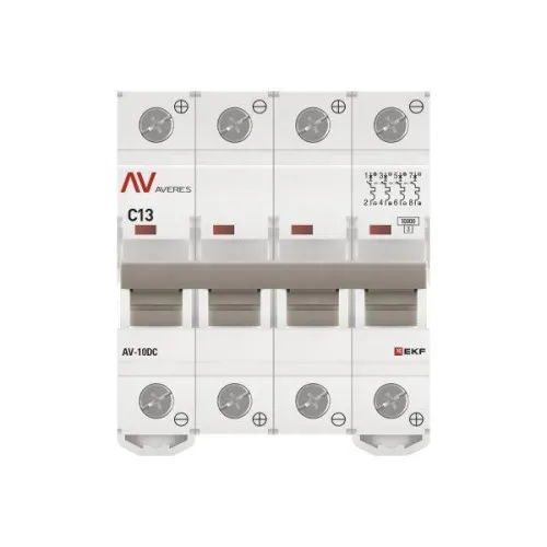 Выключатель автоматический 4п C 13А 10кА AV-10 DC AVERES EKF mcb10-DC-4-13C-av фото 4
