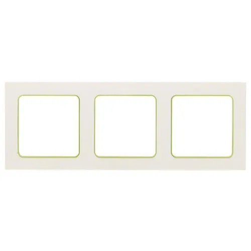 Рамка 3-м Стокгольм бел. с линией цвета зел. PROxima EKF EAM-G-302-10