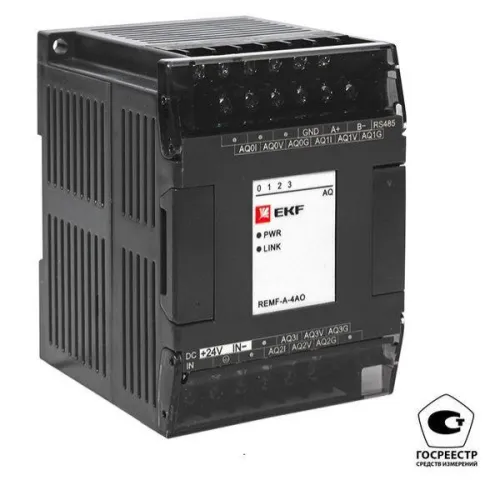 Модуль аналогового вывода REMF 4 PRO-Logic (с поверкой) EKF REMF-A-4AO-V