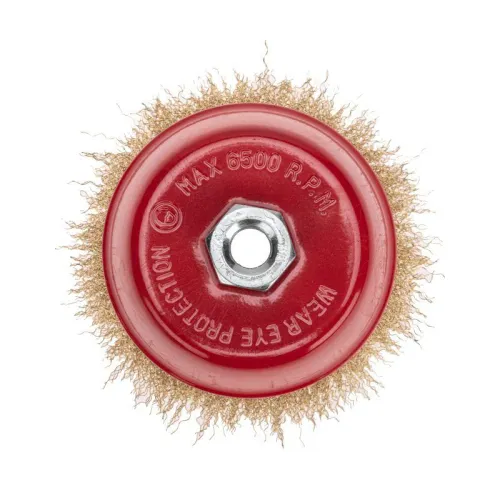 Щетка чашечная для УШМ витая латунированная проволока 125мм М14 Kranz KR-91-1210 фото 3