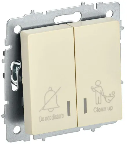 Выключатель 2-кл. BRITE 10А ВС10-2-9-БрКр для отелей с индик. механизм беж. IEK BR-V20-2-10-K10