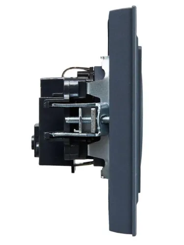 Розетка СП BRITE РСР14-1-0-БрМ 16А в сборе с заземл. защ. шторки маренго IEK BR-R14-16-K35-F фото 3