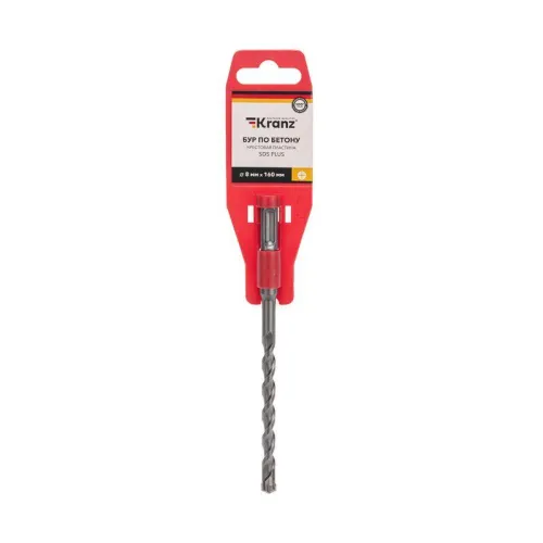 Бур по бетону 8х160мм крестовая пластина SDS PLUS Kranz KR-91-0806 фото 6