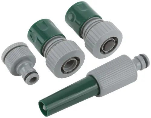 Набор поливочный 4шт 3/4дюйм ( насадка для полива; соединитель; соединитель с автостопом; адаптер внешний ) FIT 77292 фото 2