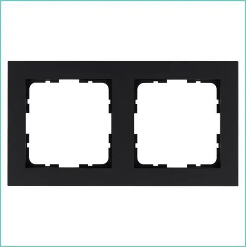 Рамка 2-м G-Classic черн. матов. soft touch Jasmart G1002PB