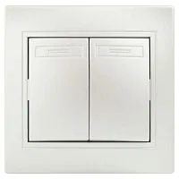 Переключатель 2-кл. СП Plano 1-107-06 10А 250В IP20 перламутр Intro Б0053811