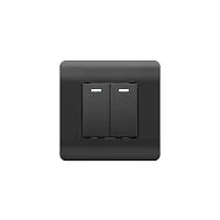 Выключатель 2-кл. NEW3-E 10А с подсветкой черн. CHINT 431474