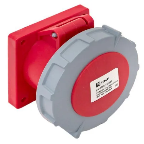Розетка стационарная внутренняя 3152 3Р+РЕ+N 16А 380В IP67 PROxima EKF ps-3152-16-380 фото 7