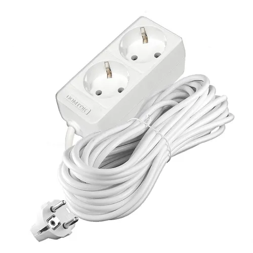Удлинитель 2х10м с заземл. 16А IP20 3.5кВт ПВС 3х1 бел. DOMTOK 2385 фото 3