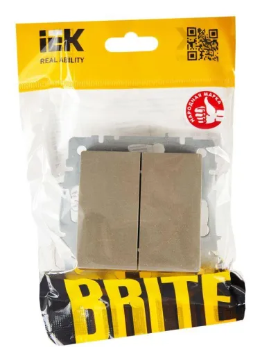 Выключатель жалюзи СП BRITE ВС10-1-5-БрШ 10А механизм шампань IEK BR-V15-0-10-K37 фото 4