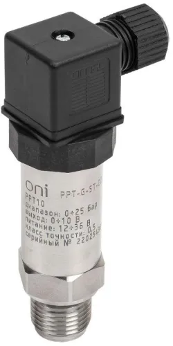 Преобразователь давления PPT10 0.5% 0-25Бар 0-10В G1/2 DIN43650 ONI PPT-G-ST-025-0-10-2-2