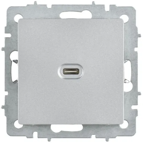 Розетка СП BRITE USB C 65Вт высокоскор. заряд. РЮ12-1-БрА алюм. IEK BR-U13-065-K47 фото 2