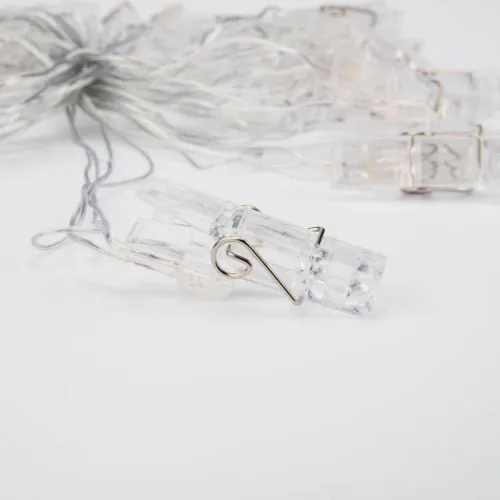 Гирлянда светодиодная "Прищепки" 5м 30LED тепл. бел. 2Вт 220-240В IP20 Neon-Night 303-032 фото 2